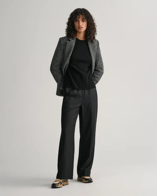 Gant Spodnie Damskie Relaxed Fit Czarne