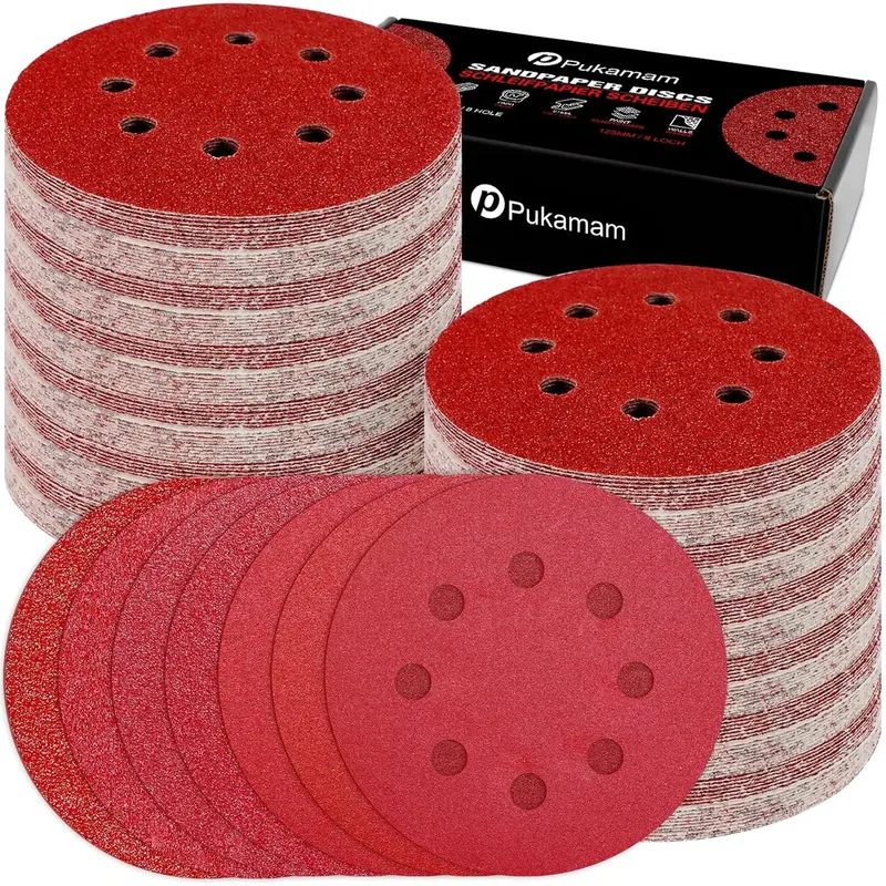 TARCZE ŚCIERNE 125 MM 140 SZTUK PAPIER KRĄŻKI SZLIFIERKA