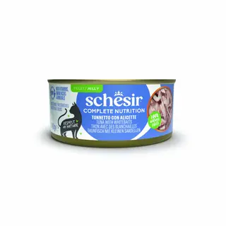 Schesir Complete Nutrition, filet w galarecie, 6 x 140 g w puszce - Tuńczyk z białorybem