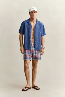 Gant Szorty Kąpielowe Męskie W Kratkę Regular Fit Kolorowy