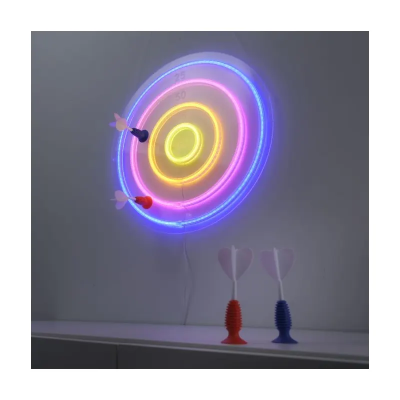 Kinkiet NEON tarcza do rzutek RGB