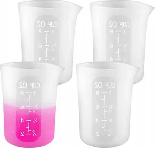 SILIKONOWE KUBKI Z MIARKĄ 4X250ML DO ODLEWANIA ŻYWICY EPOKSYDOWEJ