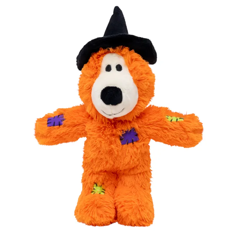 KONG WildKnots Halloween zabawka dla psa, niedźwiadek-czarownica, pomarańczowa - Dł. x szer. x wys.: ok. 22 x 12 x 18 cm
