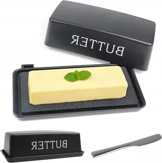 POJEMNIK NA MASŁO Z TWORZYWA PROSTOKĄTNY Z NOŻEM HERMETYCZNY 250 G