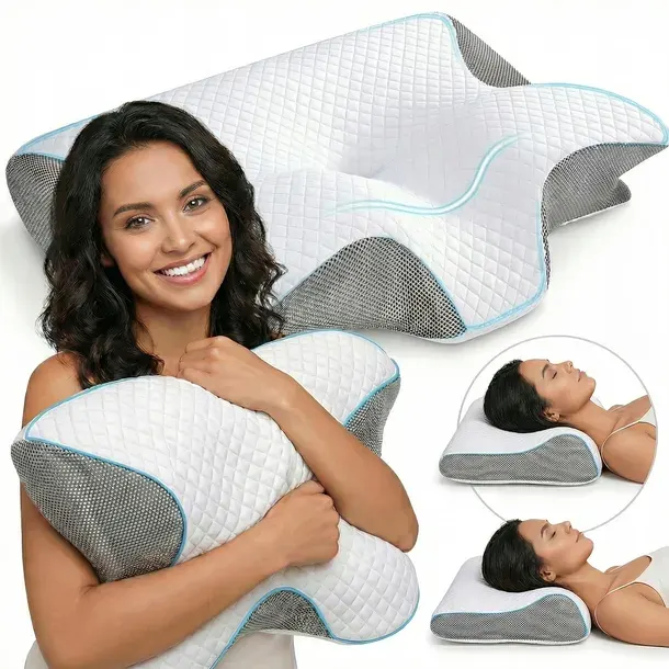 ERGONOMICZNA PODUSZKA ORTOPEDYCZNA, POD KARK, DO SPANIA, NA BÓL KRĘGOSŁUPA
