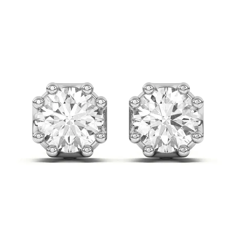 Męskie Kolczyki Sztyfty Vintage 0.26 Karata Diament Laboratoryjny 585 Białe Złoto (14K)