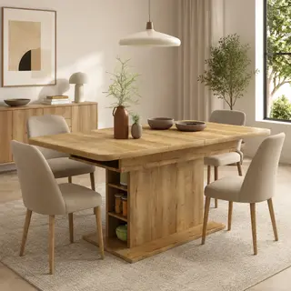 Rozsuwany stół jadalny, Dł. 110/130 × Szer. 70 × Wys. 75 cm, stół jadalny z miejscem do przechowywania, prostokątny stół jadalny, stolik kawowy, now..
