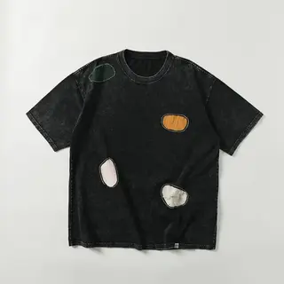 Sakai Kouiti Original Design Distressed and Damaged Short-sleeved Patchwork Casual Personalized T-shirt for Men and Women