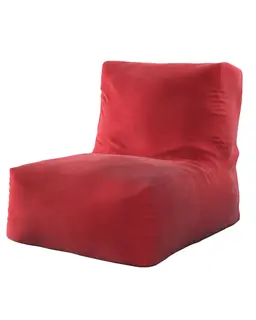 Pufo-fotel Poppy kolor czerwony tkanina połyskliwa, welwetowa