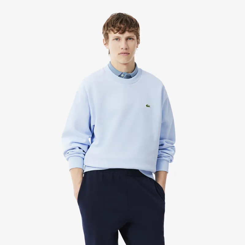 Lacoste Bluza Z Bawełnianej Dresówki Cukierkowoniebieska Męskie Niebieski