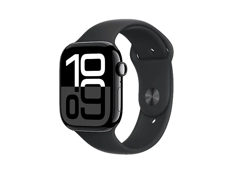 PRODUKT PO EKSPOZYCJI - Smartwatch APPLE Watch Series 10 GPS Koperta 42mm z aluminium w kolorze onyksu paskiem sportowym S/M czarnym MWWE3ET/A