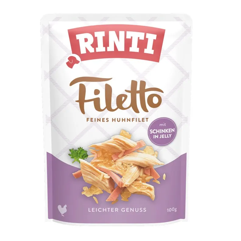 RINTI Filetto Filet z kurczaka z szynką - mokra karma dla psa - 100g