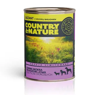 COUNTRY&NATURE Bażant z gruszką i bakłażanem Mono - mokra karma dla psa - 800g