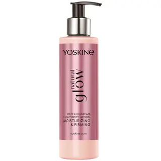 Yoskine Natural Glow nawilżająco-ujędrniający lekki balsam do ciała water-in-cream z kwasem hialuronowym, olejem tsubaki, olejem migdałowym, olejem sojowym, masłem shea, yuzu i biotyną 200 ml