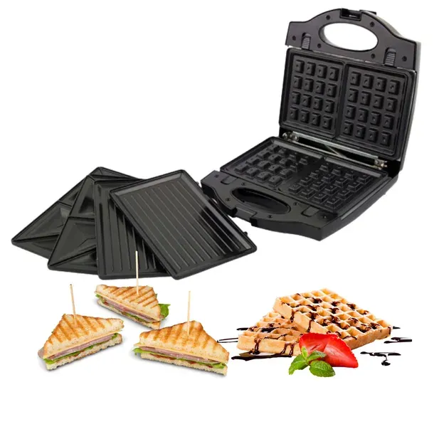 Opiekacz do kanapek Gofrownica Grill Elektryczny Uniwersalny 3W1 700W