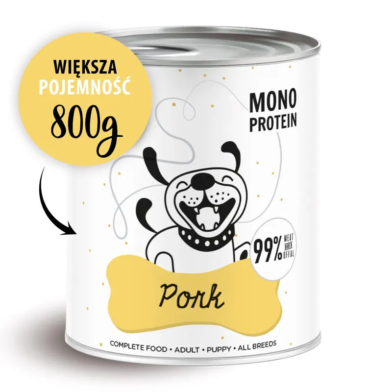 PAKA ZWIERZAKA Pepe Pork Mono - mokra karma dla psa - 800g