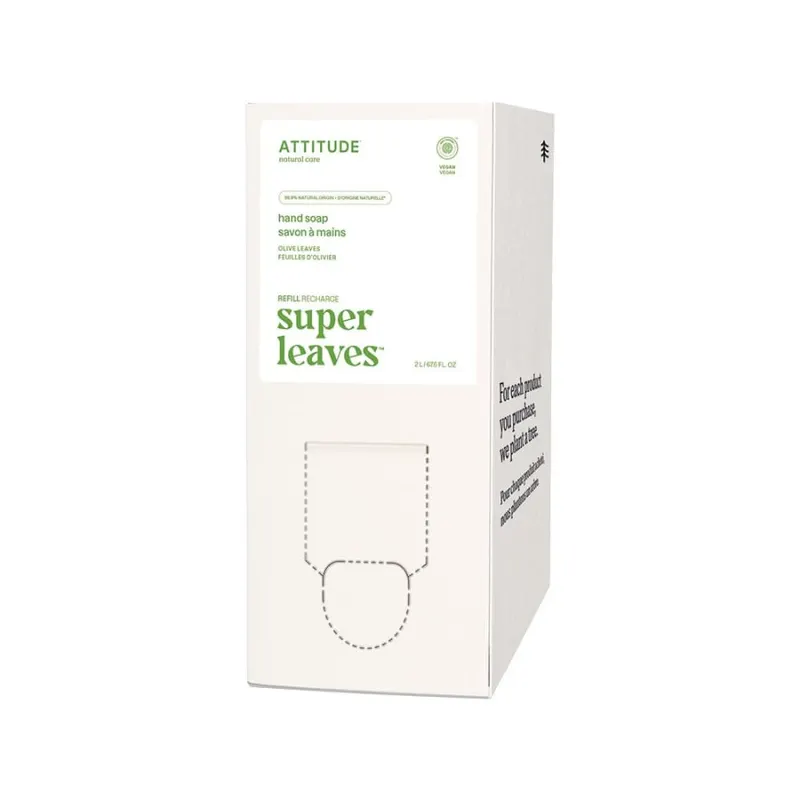 Attitude SUPER LEAVES, Mydła do rąk w płynie o zapachu liści oliwnych, REFILL, 2 L