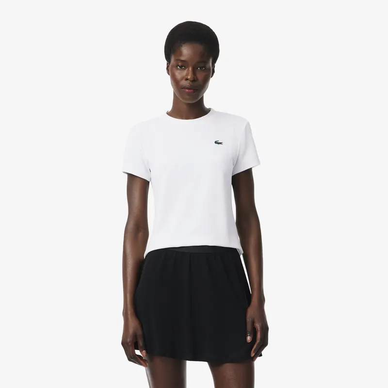Lacoste Sportowa Koszulka Ultra Dry Slim Fit Biała
