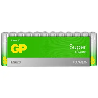 GP Battery Baterie alkaliczne LR03/AAA super alkaline shrink 12 sztuk