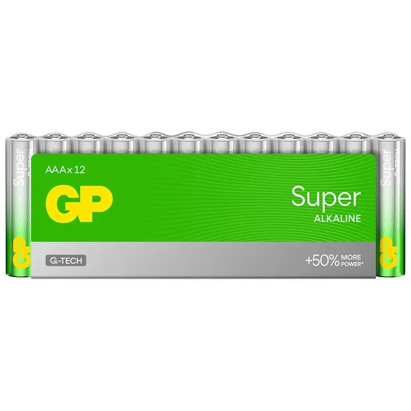 GP Battery Baterie alkaliczne LR03/AAA super alkaline shrink 12 sztuk
