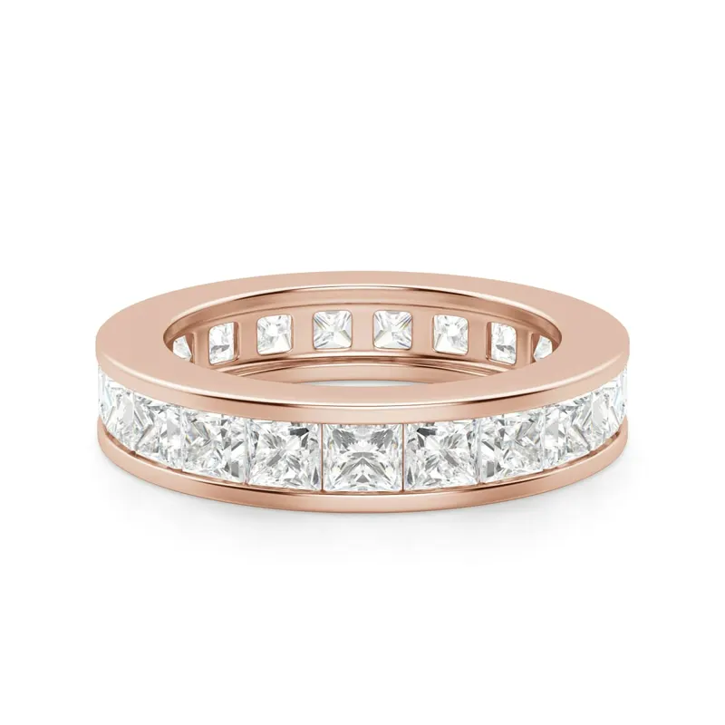 Obrączka Ślubna Eternity Channel Set Księżniczka 3.00 mm Laboratoryjny Diament 585 Różowe Złoto (14K)