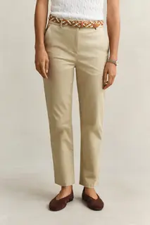 Gant Spodnie Damskie Slim Fit Beżowe