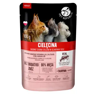 Pet Republic Feline - Cielęcina, 48 x 100 g