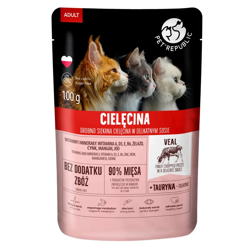 Pet Republic Feline - Cielęcina, 24 x 100 g