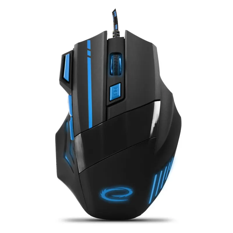 Esperanza Mysz przewodowa gaming Led 7D OPTYCZNA USB Esperanza WOLF EGM201B niebieska