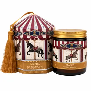 HISKIN Karuzela Świeca Sojowa Magia Cynamonu 100ml