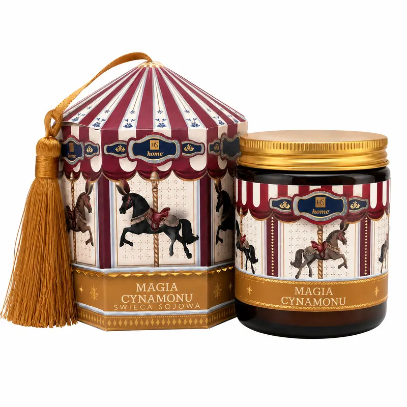 HISKIN Karuzela Świeca Sojowa Magia Cynamonu 100ml
