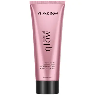 Yoskine Natural Glow nawilżająco-odżywczy bogaty balsam do ciała oil-in-cream z olejem tsubaki, olejem migdałowym, olejem sojowym, masłem shea, yuzu i biotyną 200 ml