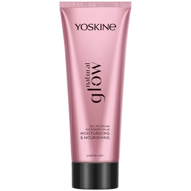 Yoskine Natural Glow nawilżająco-odżywczy bogaty balsam do ciała oil-in-cream z olejem tsubaki, olejem migdałowym, olejem sojowym, masłem shea, yuzu i biotyną 200 ml