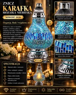 ZNICZ KARAFKA MOZAIKA BLUE