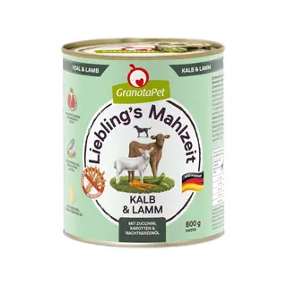 GRANATAPET Liebling's Mahlzeit Cielęcina i jagnięcina - mokra karma dla psa - 800g