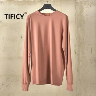 High Street Tees T Shirts Tops RO2025 New Men's Long Sleeved T-shirt Round Neck Base Shirt Slim Fit and Versatile Casual Top