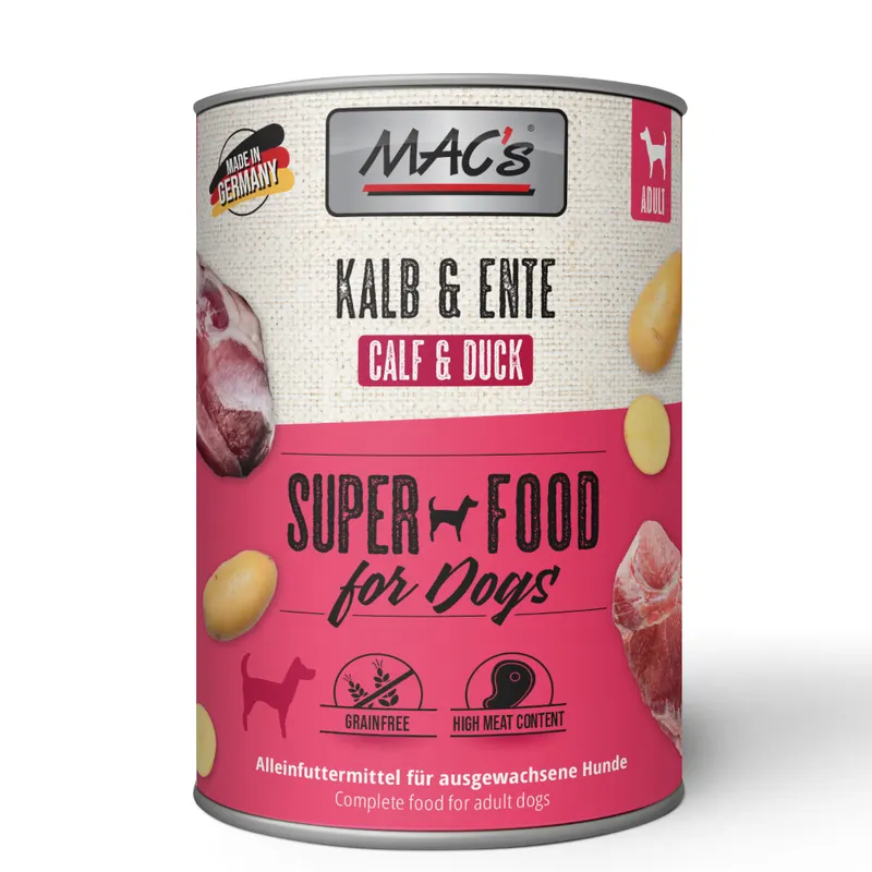 MAC's Adult Superfood, 6 x 400 g - Cielęcina i kaczka