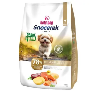 GOLD DOG Snocerek Grain Free Małe rasy Wołowina, łosoś, ziemniaki - sucha karma dla psa - 4kg