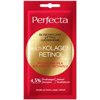 Perfecta Multi-Kolagen Retinol maska do twarzy błyskawicznie liftingująca z ProKolagen Complex, retinolem i neoretinoidem 8 ml
