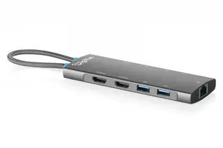 Digitus Stacja dokująca USB-C 9-portowa, 2x HDMI 4K/60Hz, 4x USB-A + 1x USB-C 3.2 Gen1, RJ45 Gigabit, Power Delivery 100W, MST/SST, kabel 18cm