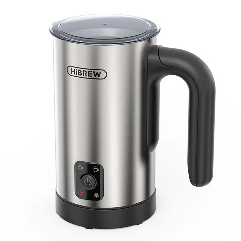 HiBREW M3A 4 w 1 spieniacz do mleka, w pełni automatyczny podgrzewacz do mleka, spienianie na zimno/na gorąco, pojemność spieniania 130 ml, pojemność mleka 300 ml