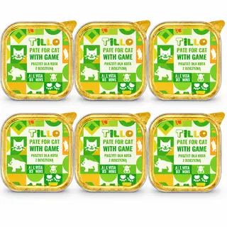 TILLO Pasztet Dziczyzna - mokra karma dla kota - 6x100g