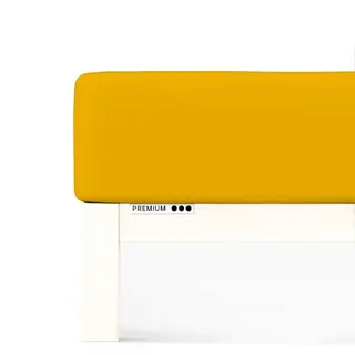 Prześcieradło Schlafgut Premium | 90x190-100x220 cm | Żółty Deep | -100x220 Yellow Deep 196 - S bawełna