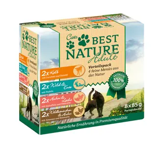 Best Nature Cats pakiet mieszany w saszetkach, 4 smaki - 16 x 85 g