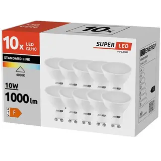 10x Żarówka LED GU10 10W 1000lm CCD MOCNA NIEMRUGAJĄCA BIAŁA NEUTRALNA