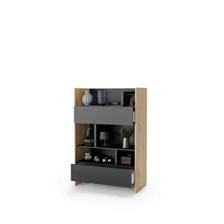 Regał Bed Concept BC-26 | 92x138X46 cm | Dąb Artisan/Czarny | Dąb artisan/Czarny regał Lenart | funkcjonalny | do półkotapczanu