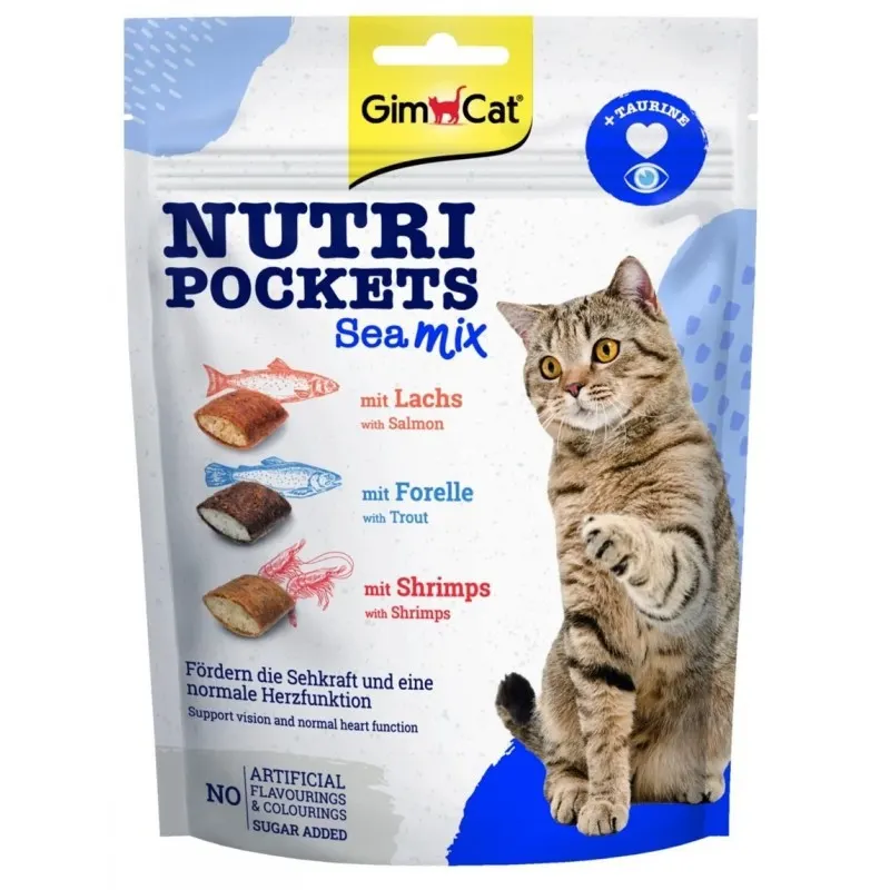 GIMCAT Nutri Pockets Morski mix – przysmak dla kota – 150g