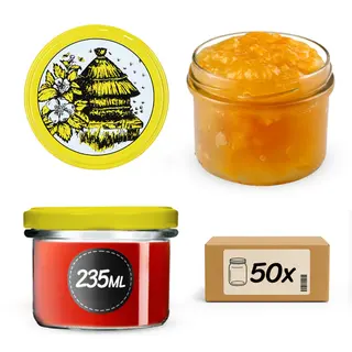 Słoiki na przetwory Tartu 235ml 50szt fi 82 mm + wieczka "Pszczoły"