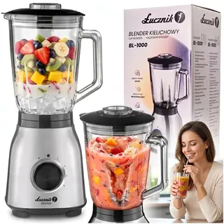 Blender kielichowy szklany Łucznik do koktajli 1,85l 1000W INOX kruszy lód