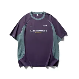 Japanese Style Fashion Quick Drying Short Sleeved T-shirts Men's and Women's Summer Splicing Tops
